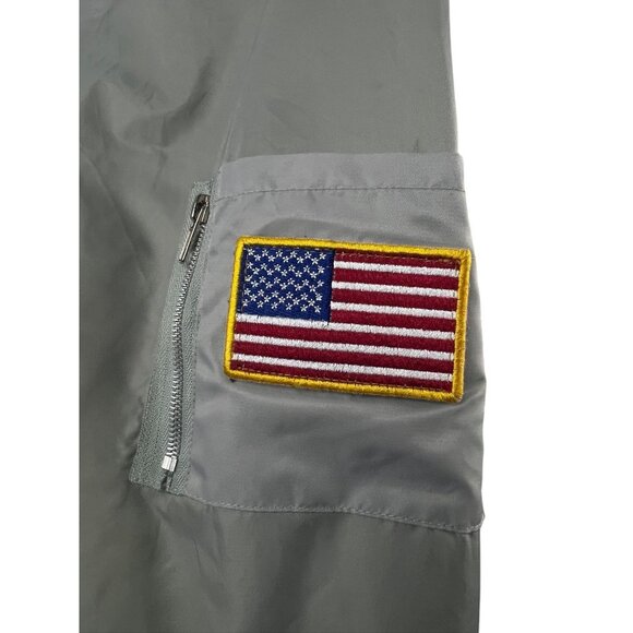 NASA Space Futuristic Gray Bomber Jacket With Patch & Logo Details For Unisex Li - Picture 5 of 15